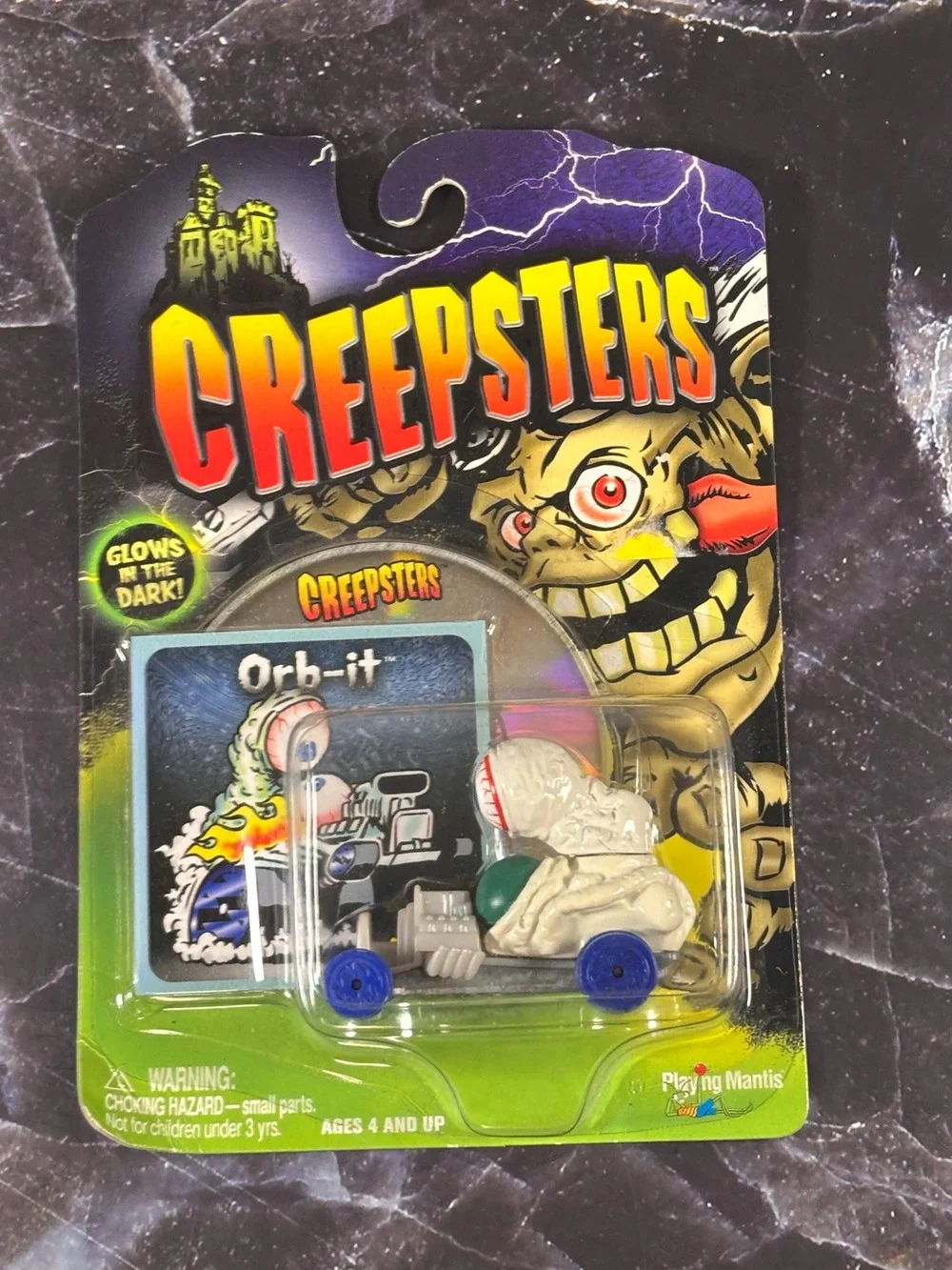 2004 Playing Mantis Creepsters Glows in the Dark Monster Head  New Good Orb-it